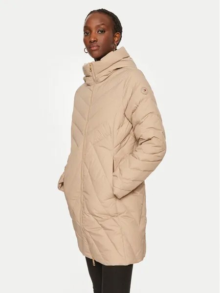 Пуховик regular fit Tommy Hilfiger, бежевый