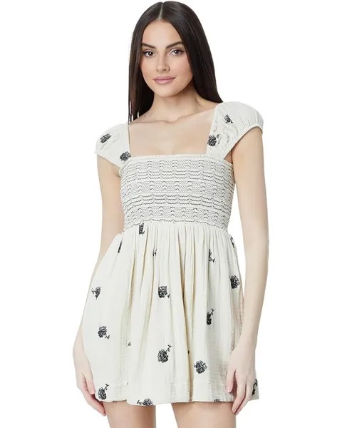 Платье Free People Tory Embroidered Mini, цвет Tea Combo