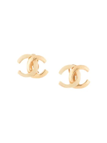 Chanel Pre-Owned позолоченные серьги-клипсы 2000-х годов с логотипом CC