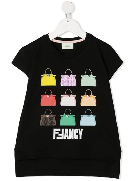 Fendi Kids футболка с принтом Peekaboo Bag