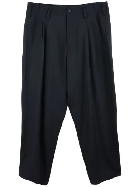 Yohji Yamamoto зауженные брюки со складками, черный