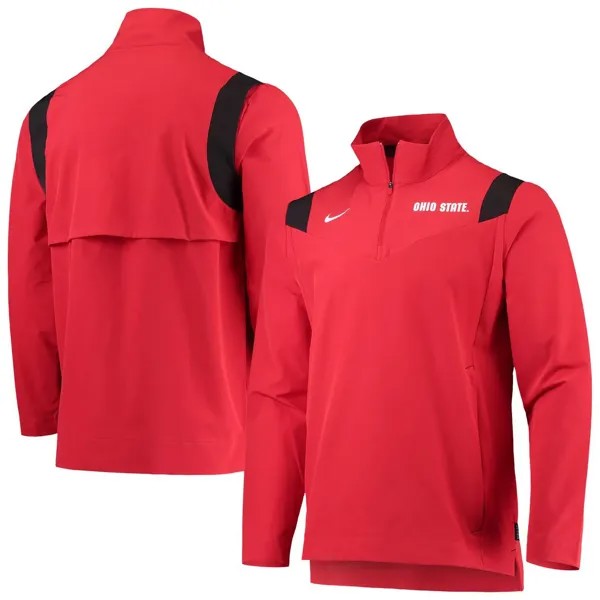 Мужская куртка Scarlet Ohio State Buckeyes 2021 Team Coach с молнией на четверть Nike