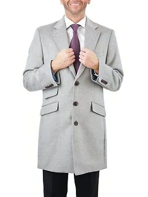 Мужское шерстяное кашемировое однобортное светло-серое пальто длиной 3/4 в стиле автомобиля Верхнее пальто