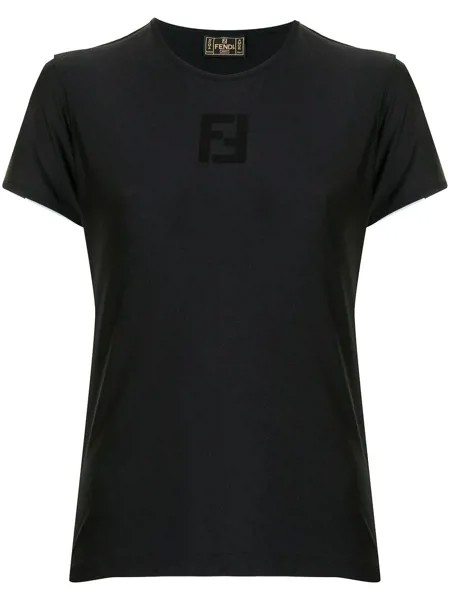 Fendi Pre-Owned футболка с нашивкой-логотипом