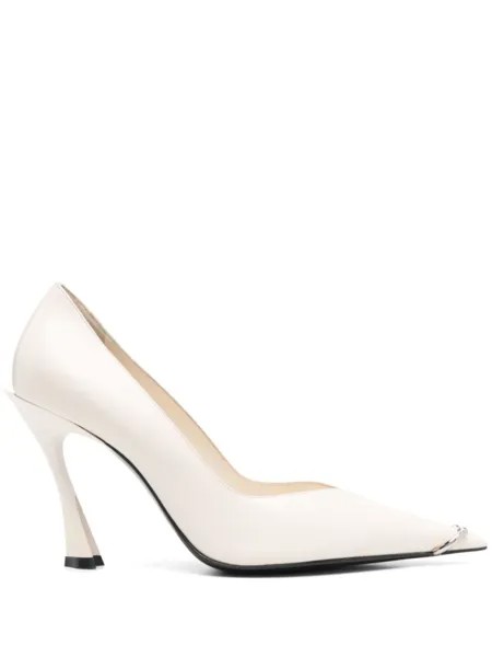 Mugler туфли с металлическим декором, белый