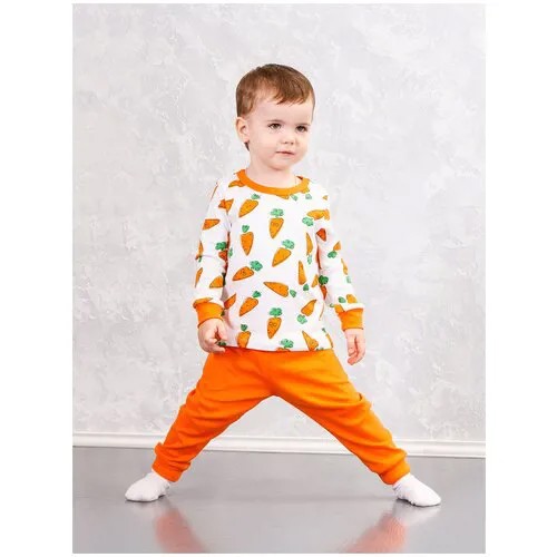 Пижама Dream royal детская, футболка, брюки, брюки с манжетами, размер 74, оранжевый