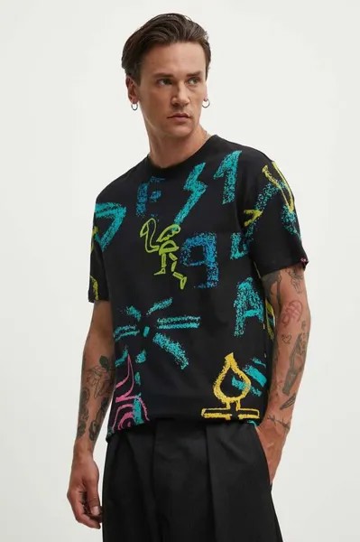 Хлопковая футболка ARGIDER Desigual, черный