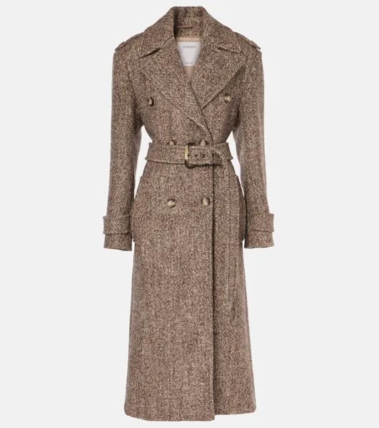 Тренчкот Denaro из твида с добавлением шерсти Sportmax, цвет neutro