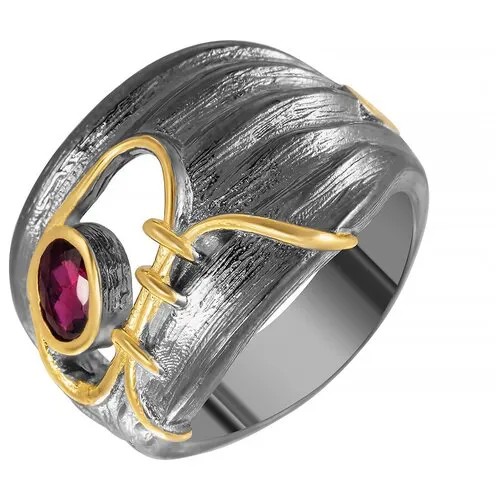 Кольцо ELEMENT47 серебро, 925 проба, родолит, размер 17