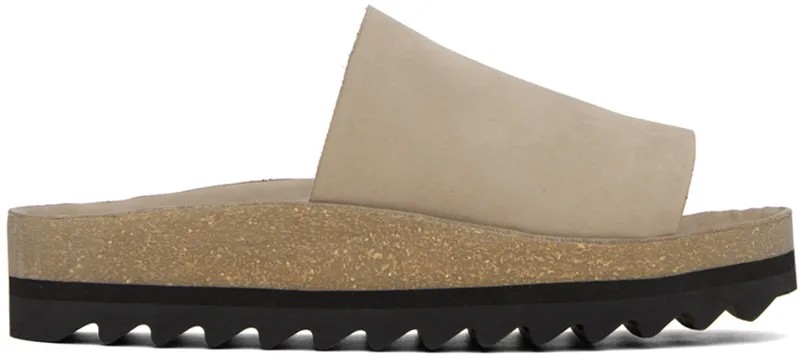 Taupe Raw Contour Slides Lauren Manoogian