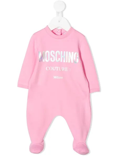 Moschino Kids пижама с логотипом металлик