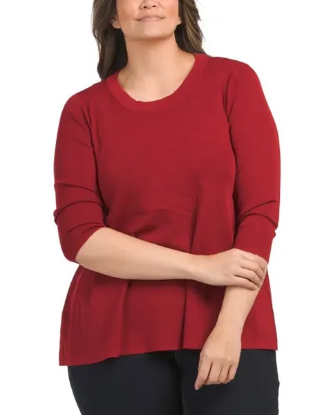 Плюс Туника Свитер Anne Klein, красный