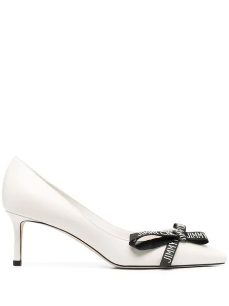 Jimmy Choo туфли Romy с бантом, нейтральный цвет