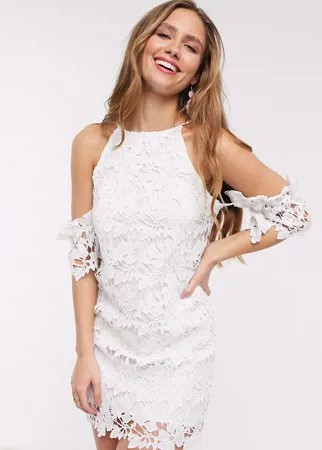 Белое кружевное облегающее платье En Creme-Белый