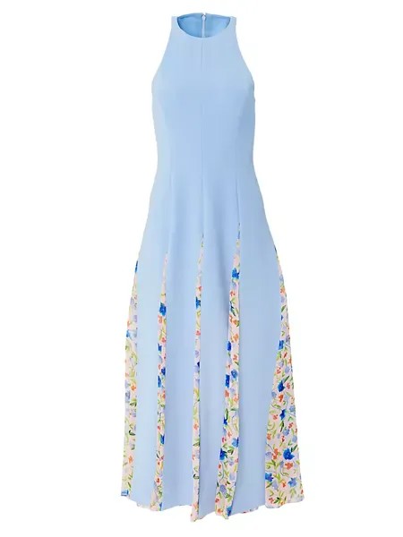 Платье миди без рукавов с цветочным принтом в виде годе Carolina Herrera, мультиколор