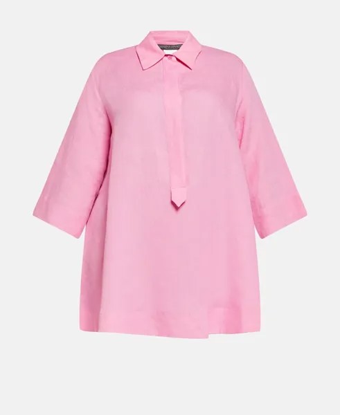 Льняная блузка-рубашка Marina Rinaldi, розовый