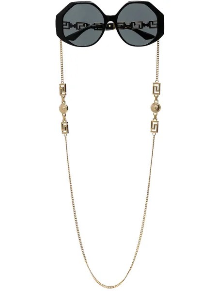 Versace Eyewear солнцезащитные очки в шестиугольной оправе
