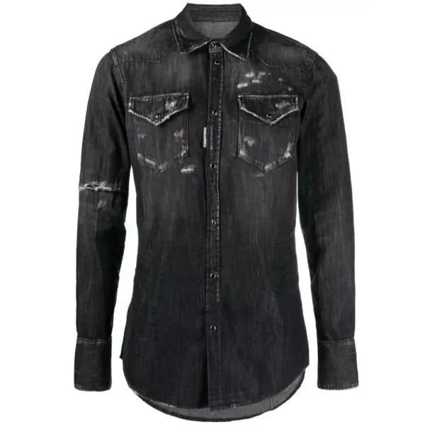 Футболка long-sleeve denim shirt Dsquared2, черный