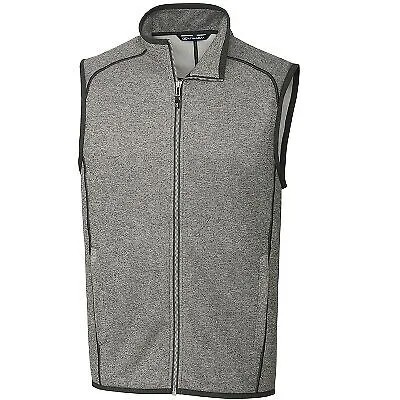 Cutter - Buck Mainsail Sweater-Knit Mens Full Zip Vest - Polished Heather - 3X