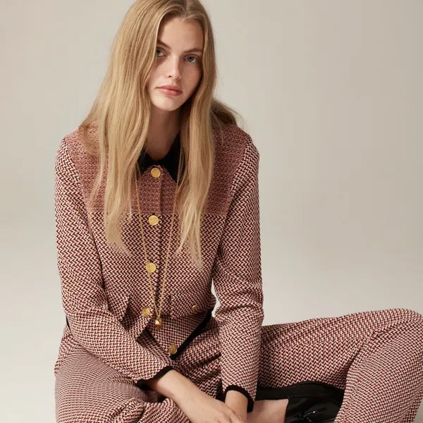 Свитер женский жакет в елочку J.Crew, черный