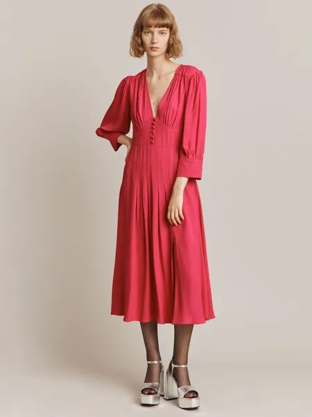Атласное платье миди Willow Ghost, ярко-розовый