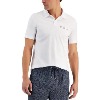 Мужская белая хлопковая рубашка-поло с коротким рукавом Armani Exchange XXL BHFO 7051