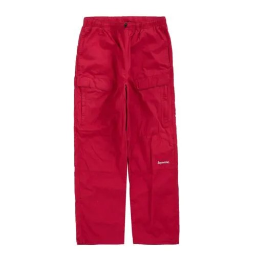 [FW21P45-DKMAGENTA] Мужские брюки Supreme из хлопка с завязками (FW21)