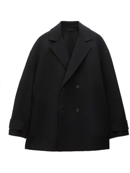Двубортное пальто из смесовой шерсти Filippa K, черный