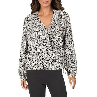 Женская черно-белая блузка с запахом и цветочным принтом Lush S BHFO 4898
