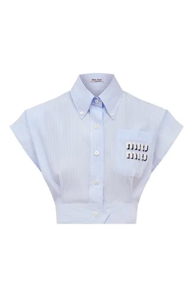 Хлопковая рубашка Miu Miu