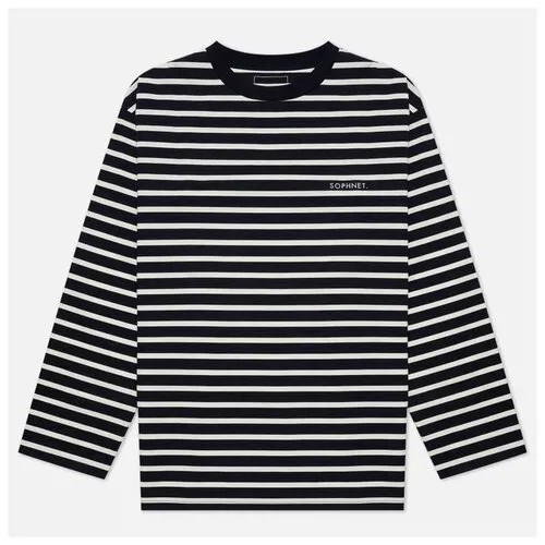 Мужской лонгслив SOPHNET. Baggy Border Crew Neck синий , Размер XL