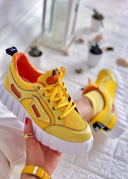 Женские кроссовки для походов Pina, Желтые Повседневные кроссовки на низкой платформе, модный дизайн 2021