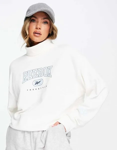 Белый свитшот с высоким воротом Reebok