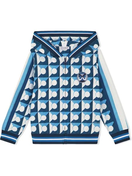 Dolce & Gabbana Kids худи на молнии с геометричным принтом