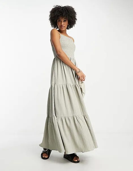 Сарафан макси с квадратным вырезом и сборками ASOS DESIGN Tall