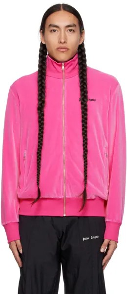 Розовая спортивная куртка с вышивкой Palm Angels