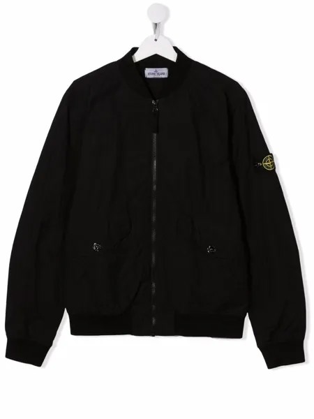 Stone Island Junior logo-patch sleeve jacket