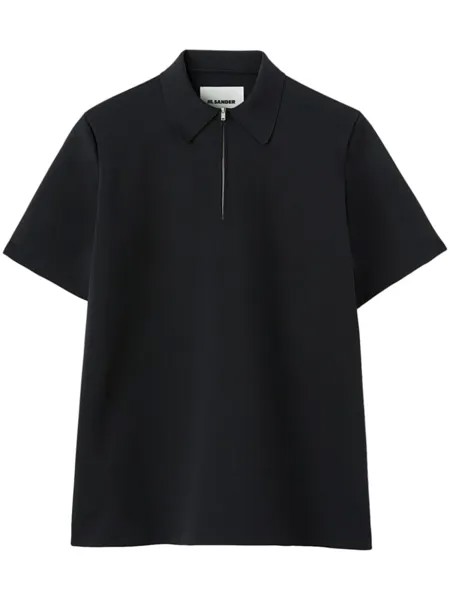 Jil Sander рубашка поло на молнии, черный