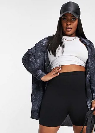 Темно-синяя oversized рубашка с принтом тай-дай Missguided Plus-Темно-синий