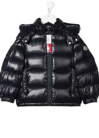 Moncler Enfant пуховик на молнии с длинными рукавами
