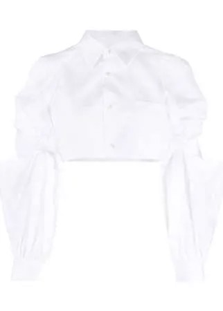 Comme Des Garçons укороченная рубашка с драпированными рукавами