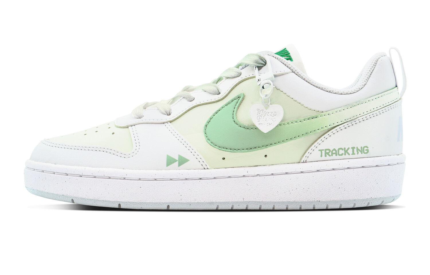Кроссовки Nike Court Borough Skateboarding Shoes Women's Low-top White/green, зеленый