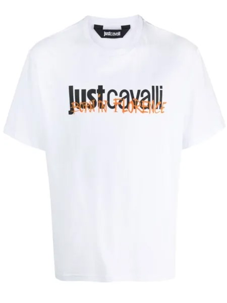 Just Cavalli logo-print cotton T-shirt, белый