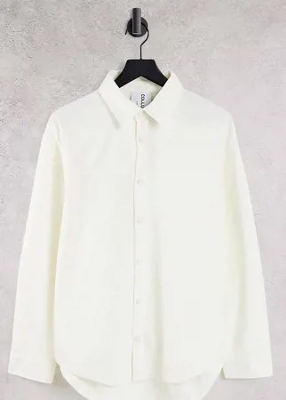 Рубашка с длинными рукавами в стиле oversized из политрикотажа цвета экрю COLLUSION-Белый