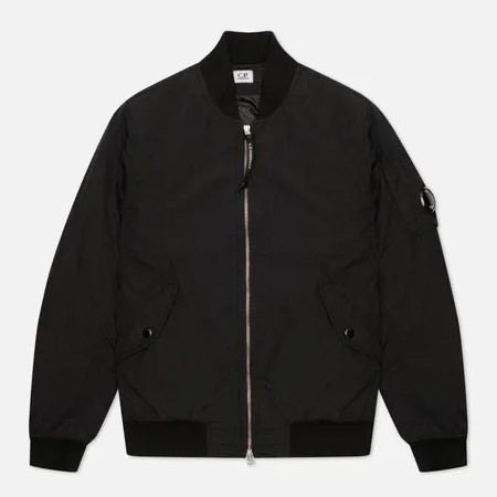 Мужская куртка бомбер C.P. Company Flatt Nylon Padded, цвет чёрный, размер 52
