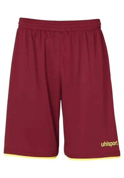 Шорты uhlsport, бордовый/флуоресцентно-желтый