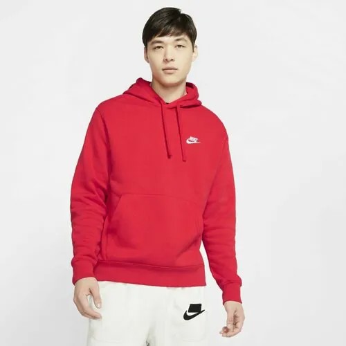Худи NIKE NSW CLUB PO BB HOODIE, размер XS, , красный/белый