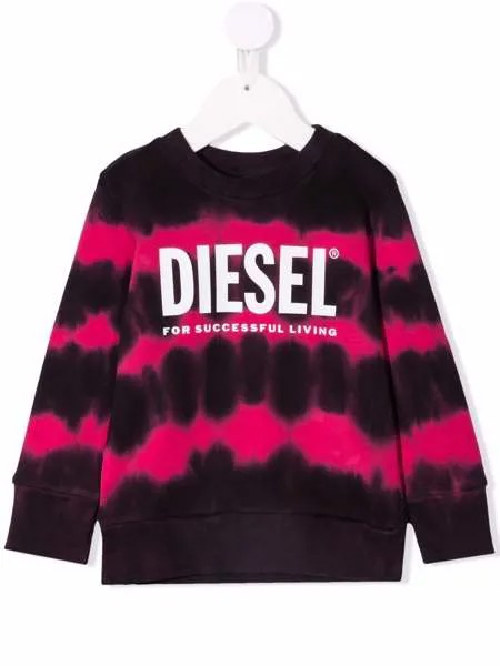 Diesel Kids толстовка с принтом тай-дай и логотипом