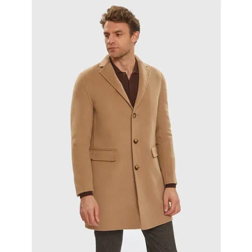 Пальто KANZLER демисезонное, средней длины, без капюшона, съемная подкладка, внутренний карман, карманы, подкладка, утепленное, размер 54, бежевый