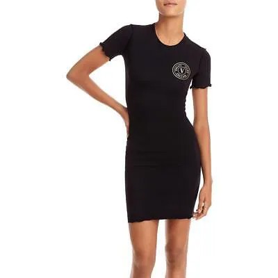 Женское короткое мини-платье из джерси Versace Jeans черного цвета S BHFO 5075